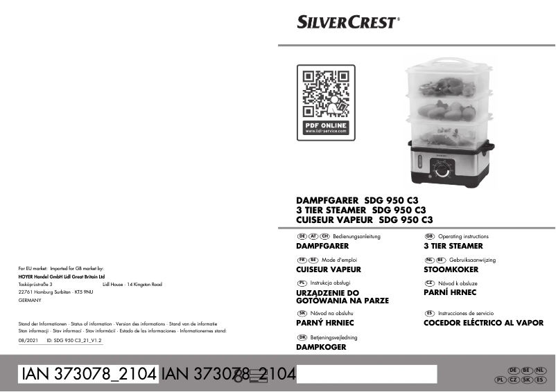 Page n°1 - Manuel utilisateur SilverCrest SDG 950 C3