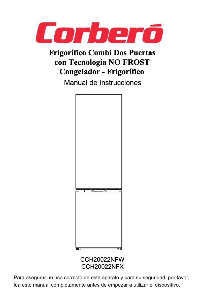 Imagen de la primera página del manual del dispositivo CCH20022NFX