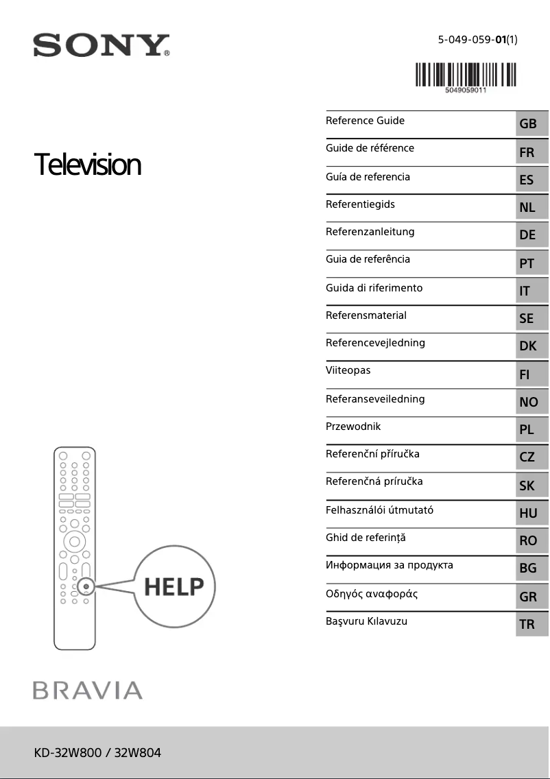 Page 1 de la notice Manuel utilisateur Sony KD-32W800