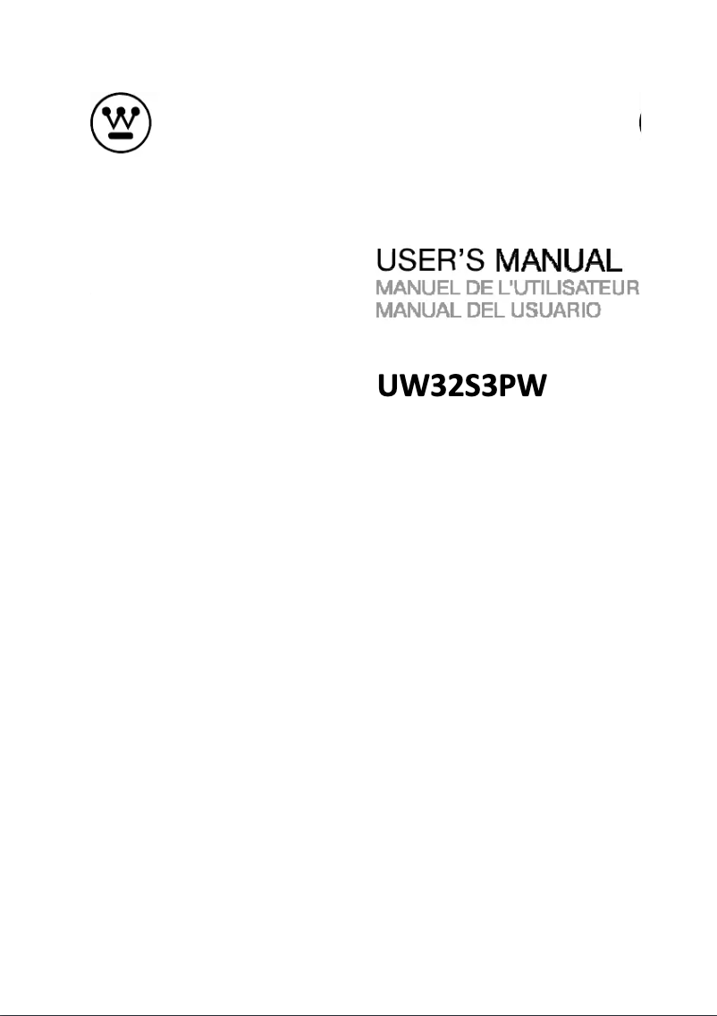 Page 1 de la notice Manuel utilisateur Westinghouse UW32S3PW