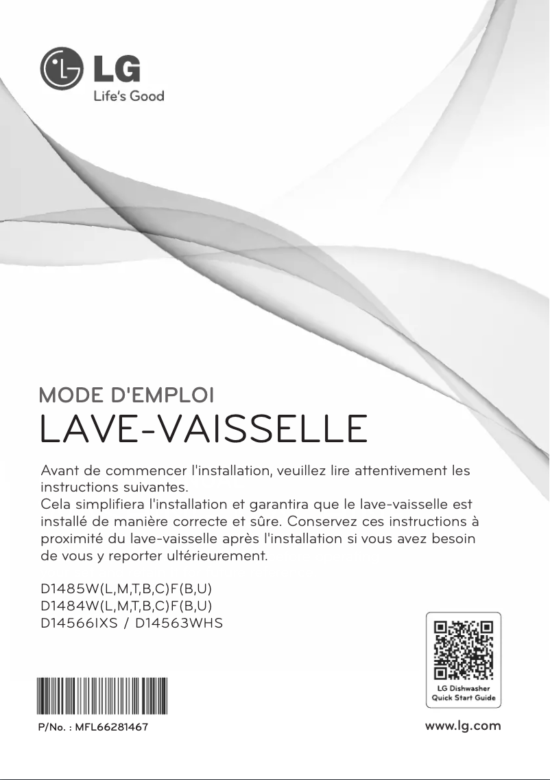 Page 1 de la notice Manuel utilisateur LG D14566IXS