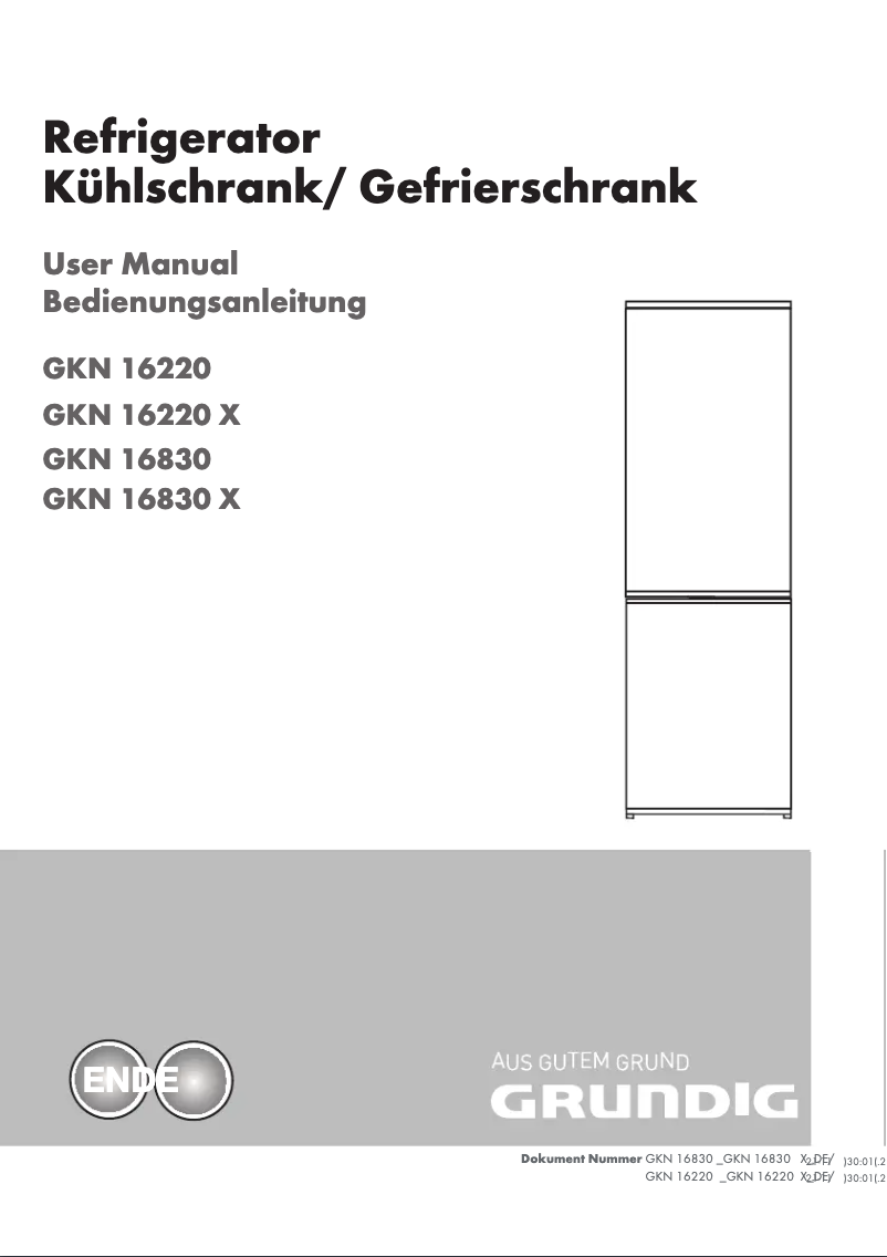 Page 1 de la notice Manuel utilisateur Grundig GKN 16220