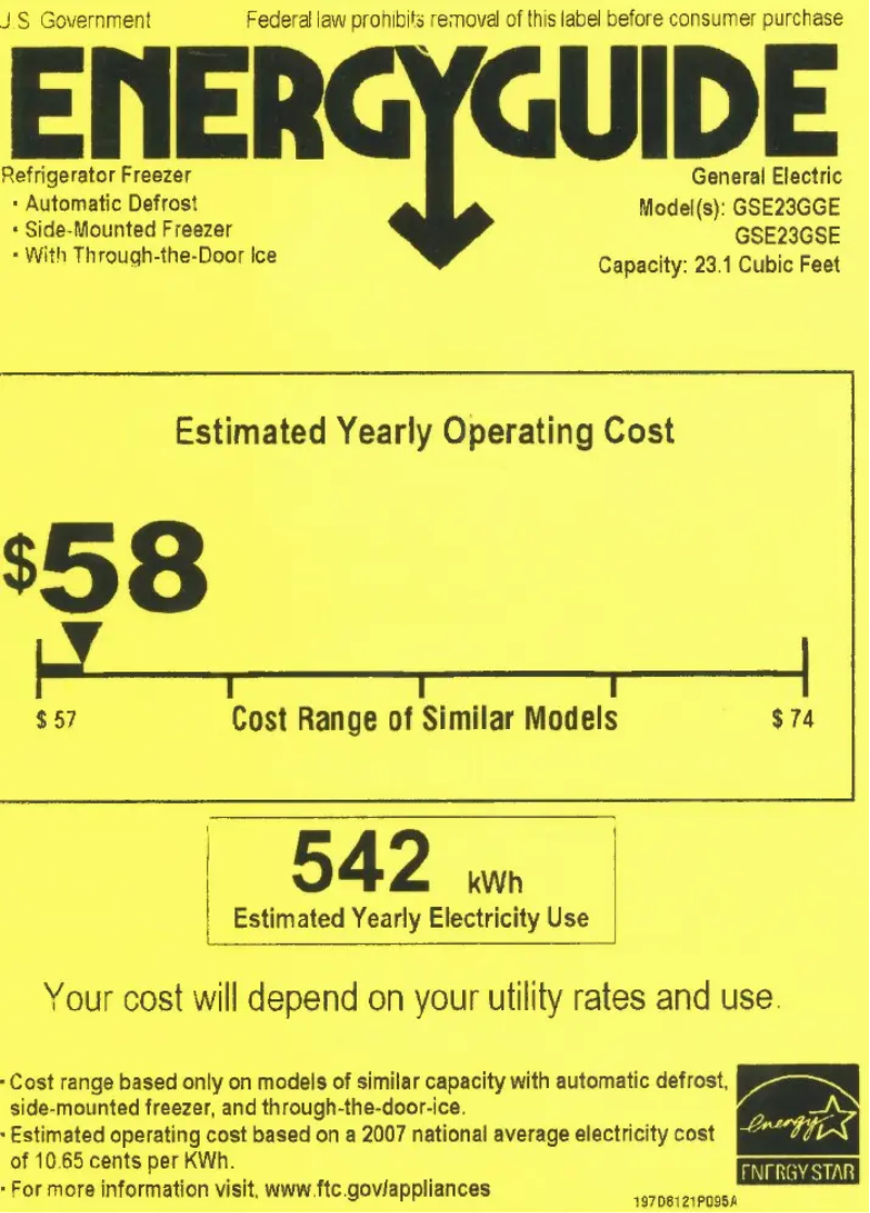 Image de la première page du manuel de l'appareil GSE23GWW