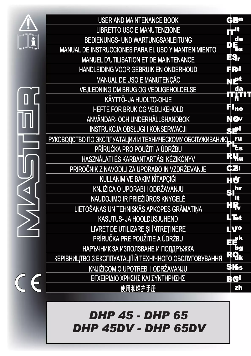 Page n°1 - Manuel utilisateur Master DHP 45DV