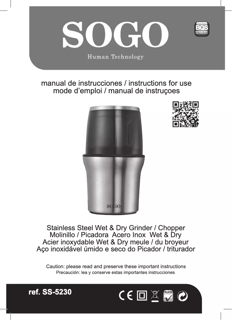 Page 1 of the manual User Manual Sogo SS-5230