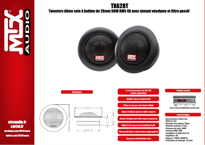 Page n°1 - Manuel utilisateur MTX Audio TX628T