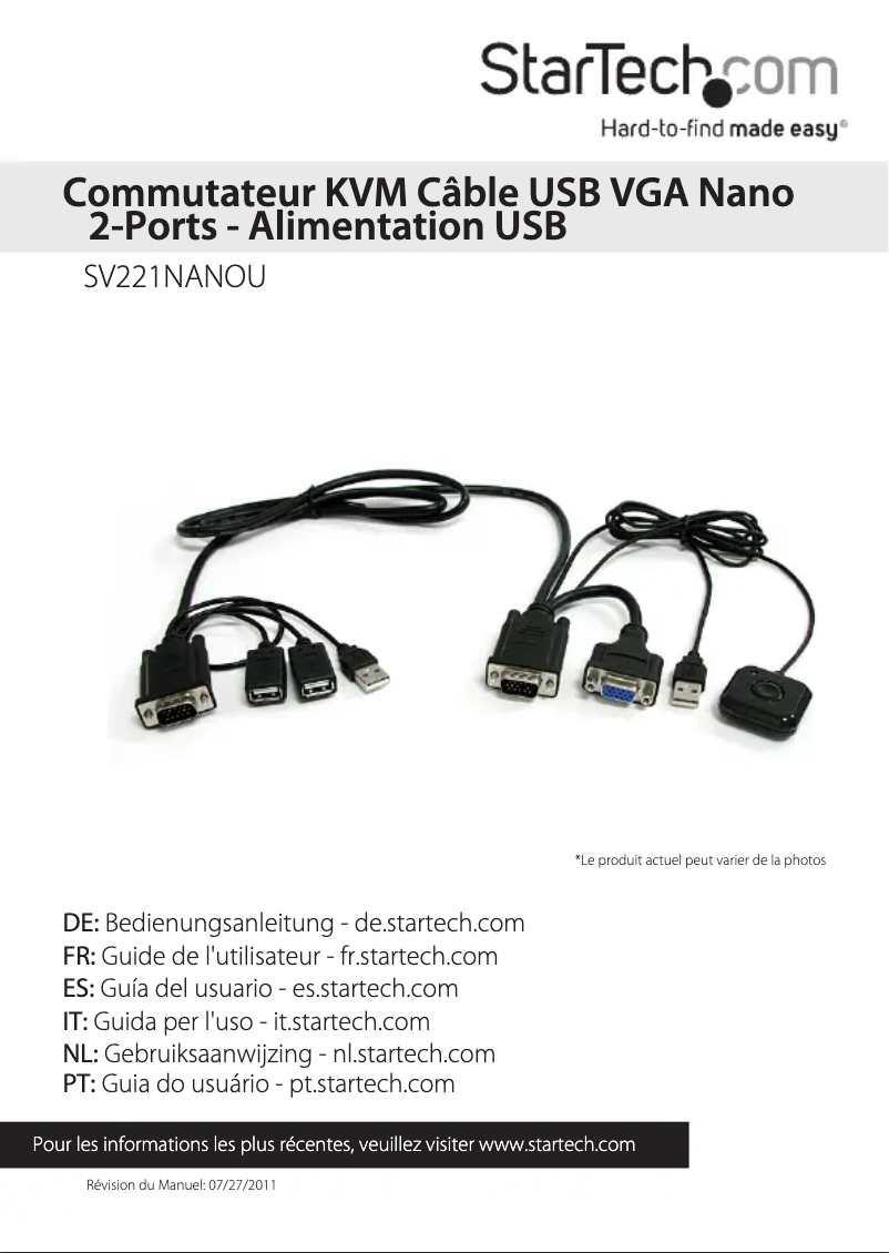 Image de la première page du manuel de l'appareil SV221NANOU