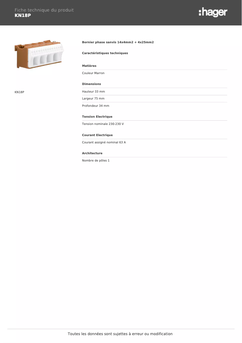 Image de la première page du manuel de l'appareil KN18P