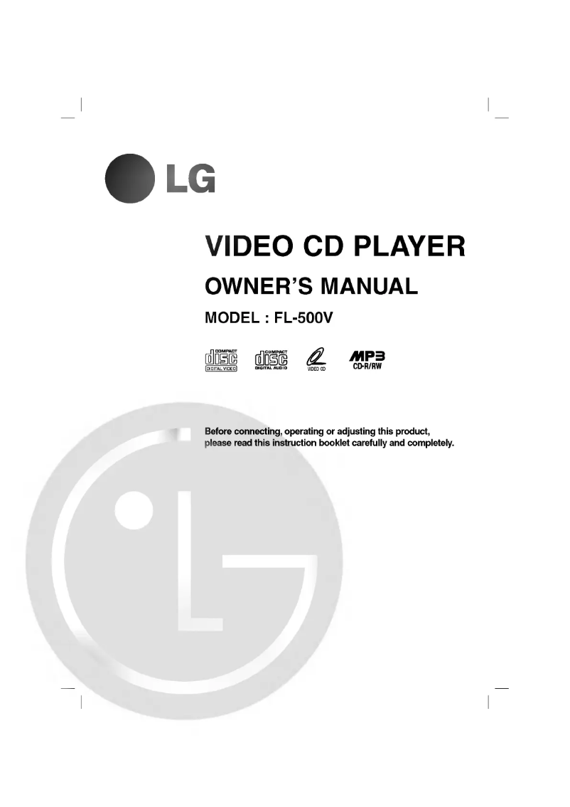 Page n°1 - Manuel utilisateur LG FL-500V