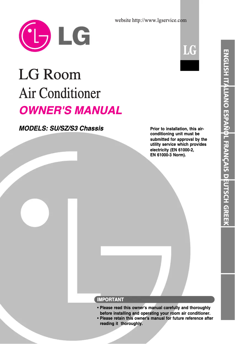 Page 1 de la notice Manuel utilisateur LG ASUH076ZBL0