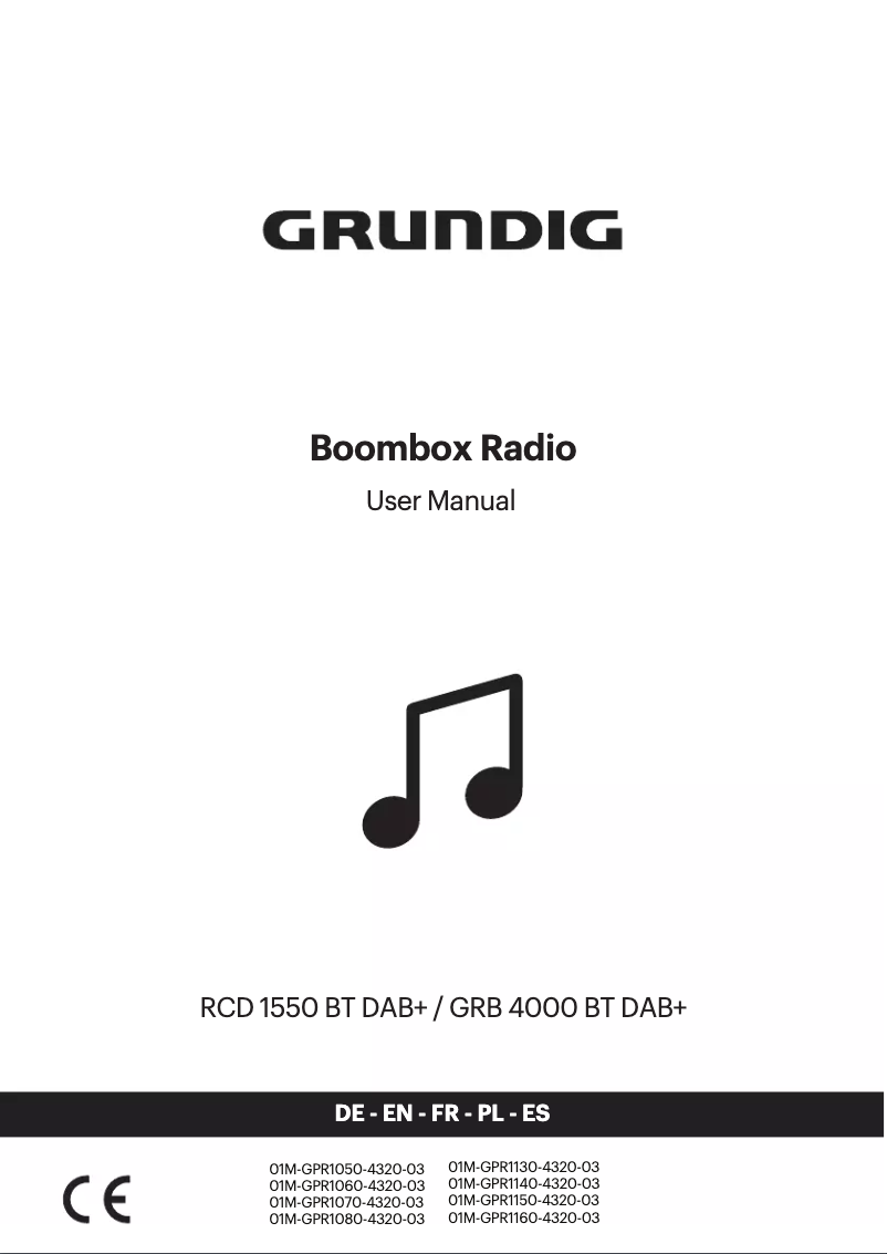 Image de la première page du manuel de l'appareil RCD 1550 DABB