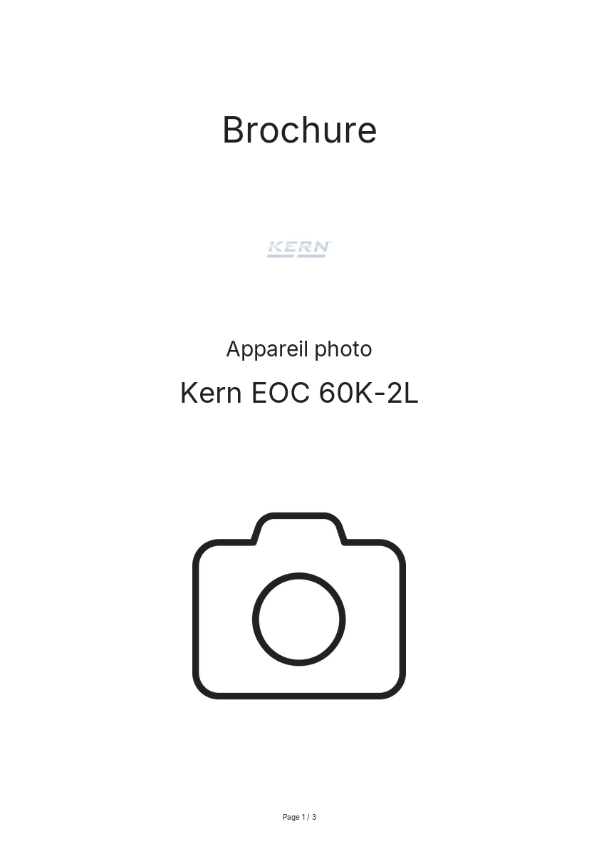 Image de la première page du manuel de l'appareil EOC 60K-2L