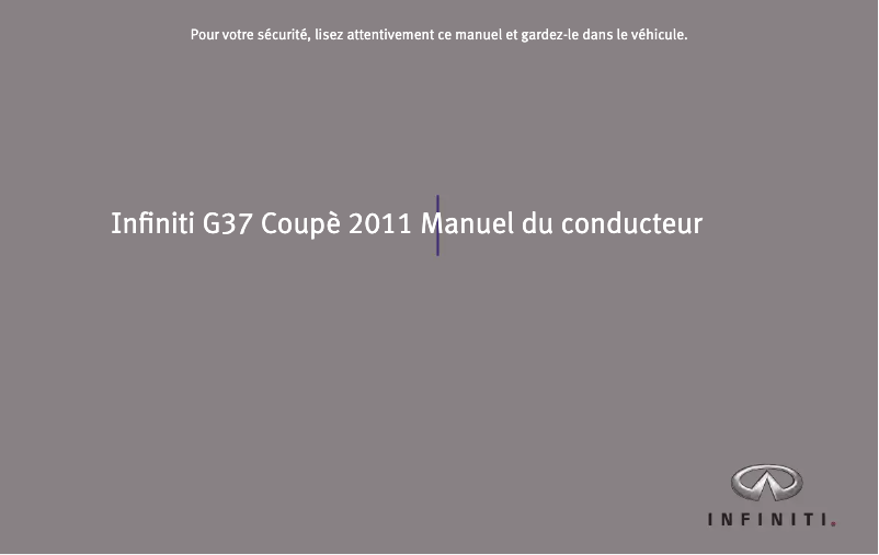 Página 1 del manual Manual de usuario Infiniti G37 Coupe (2011)