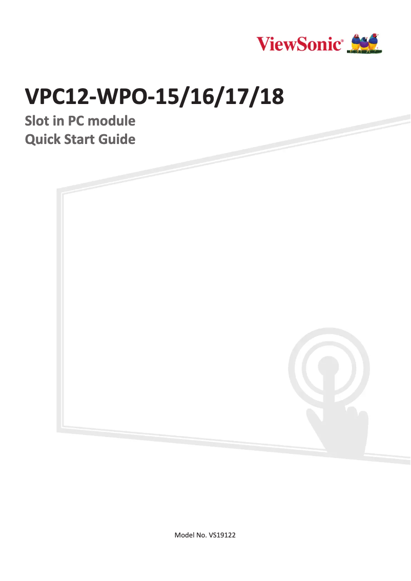 Page n°1 - Manuel utilisateur Viewsonic VPC12-WPO-16