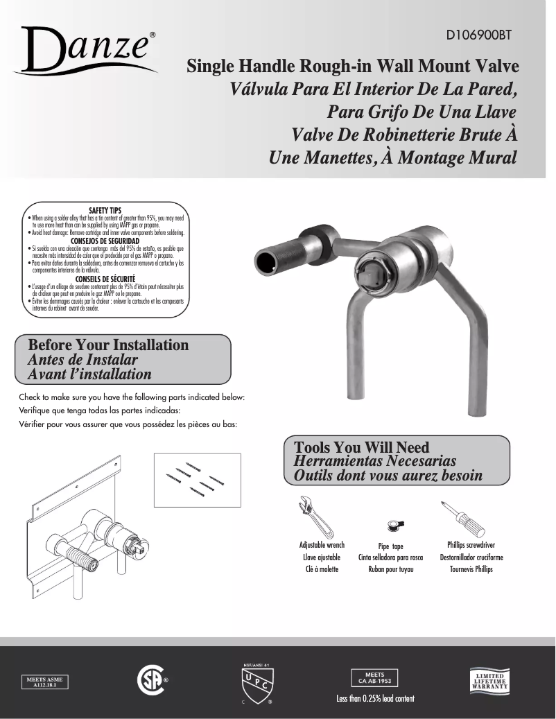 Página 1 del manual Manual de usuario Danze D106900