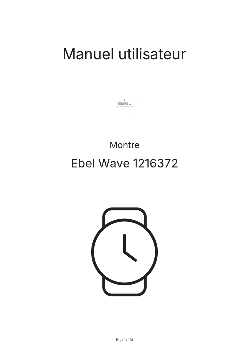 Page n°1 - Manuel utilisateur Ebel Wave 1216372