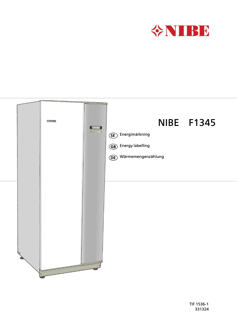 Página 1 del manual Manual de usuario Nibe F1345-60
