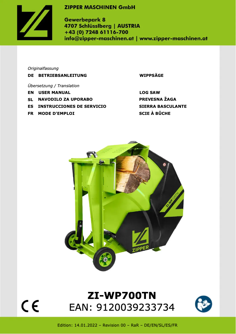 Page 1 de la notice Manuel utilisateur Zipper ZI-WP700TN