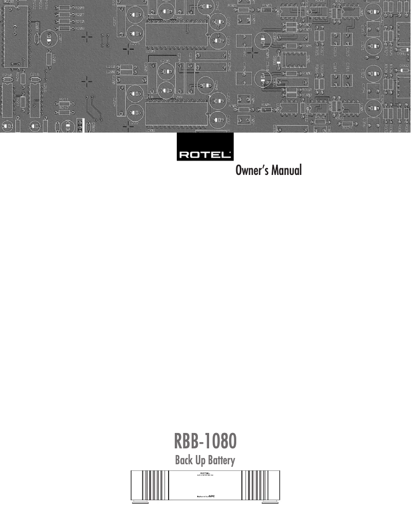 Image de la première page du manuel de l'appareil RBB-1080