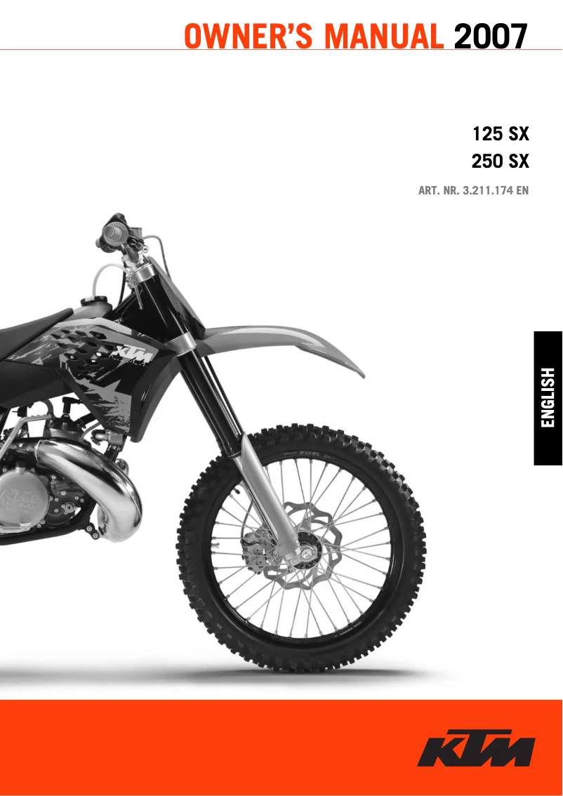 Page 1 de la notice Manuel utilisateur KTM 125 SXS (2007)