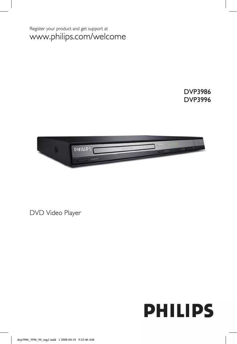 Page 1 de la notice Manuel utilisateur Philips DVP3996