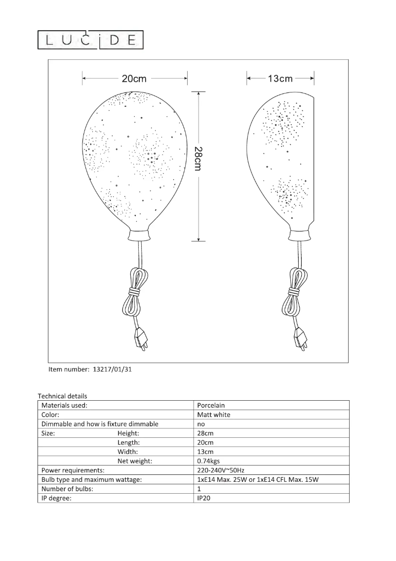 Image de la première page du manuel de l'appareil Balloon