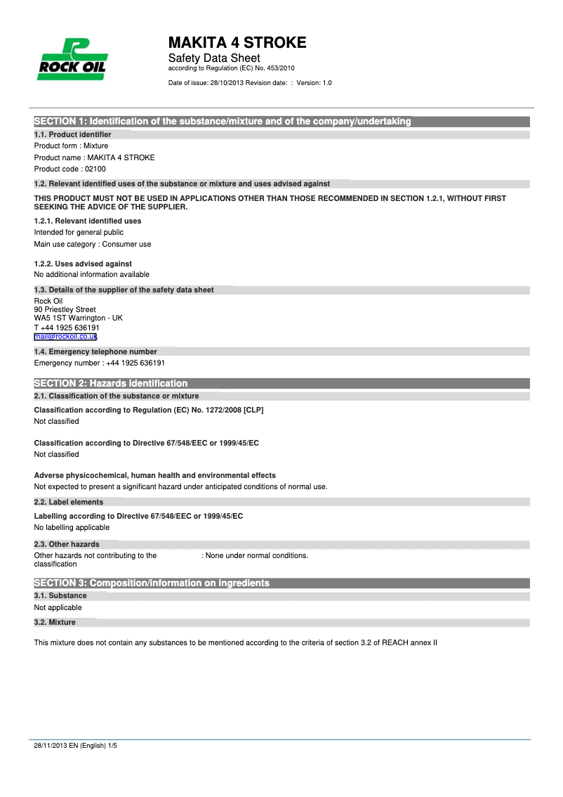 Page 1 de la notice Manuel utilisateur Makita P-21200