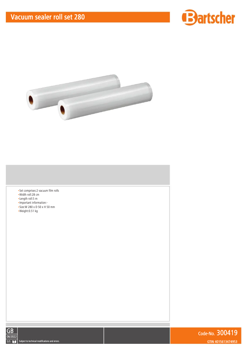 Página 1 del manual Manual de usuario Bartscher 300419