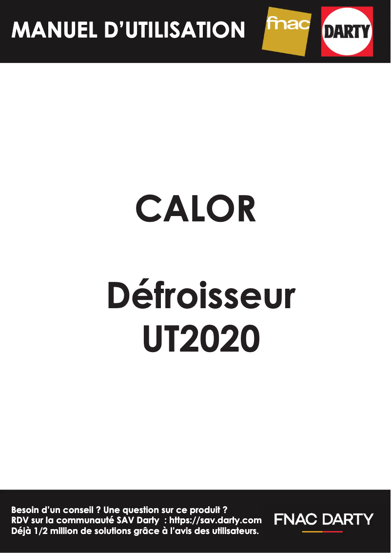 Page 1 de la notice Manuel utilisateur Calor Cube UT2020