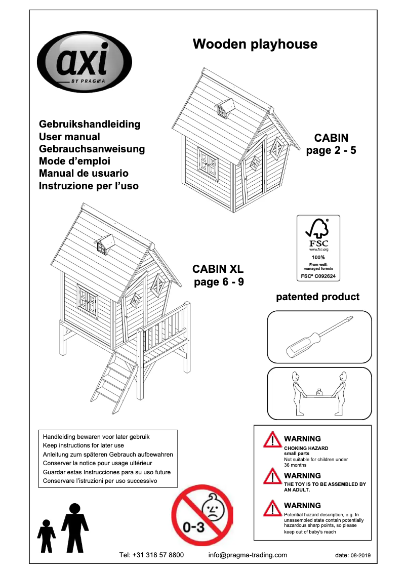 Page 1 de la notice Manuel utilisateur AXI Cabin XL