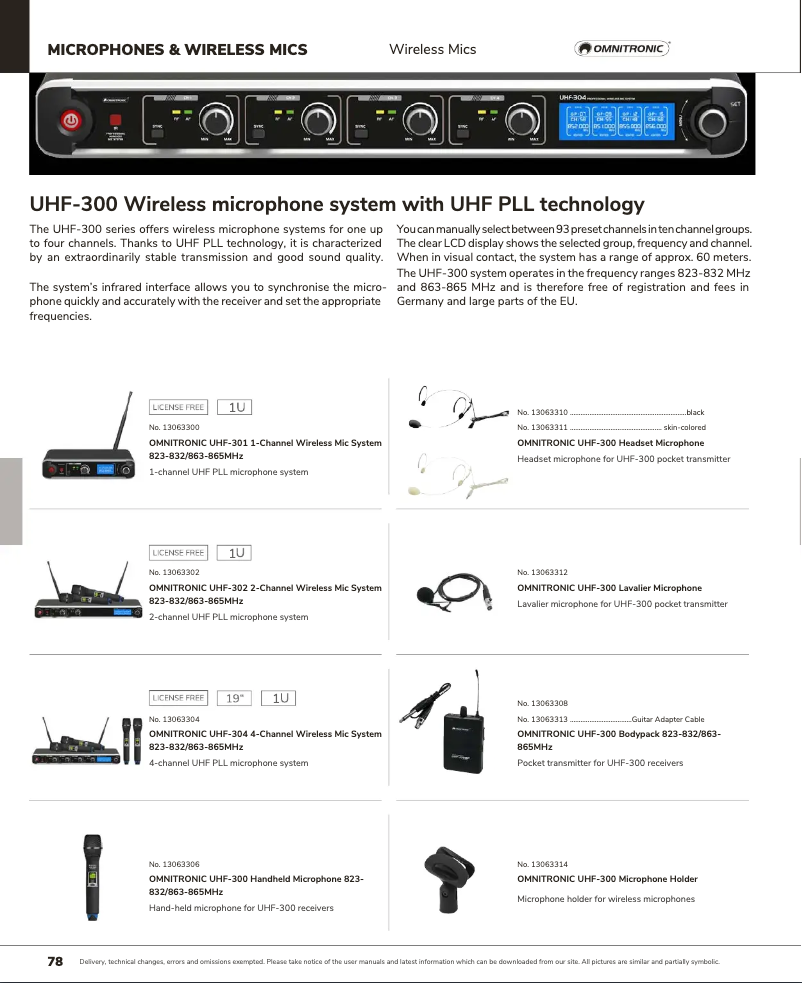Page n°1 - Catalogue Omnitronic UHF-301