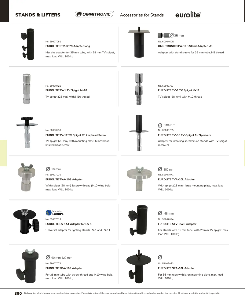 Page n°1 - Catalogue Eurolite TVA-10S