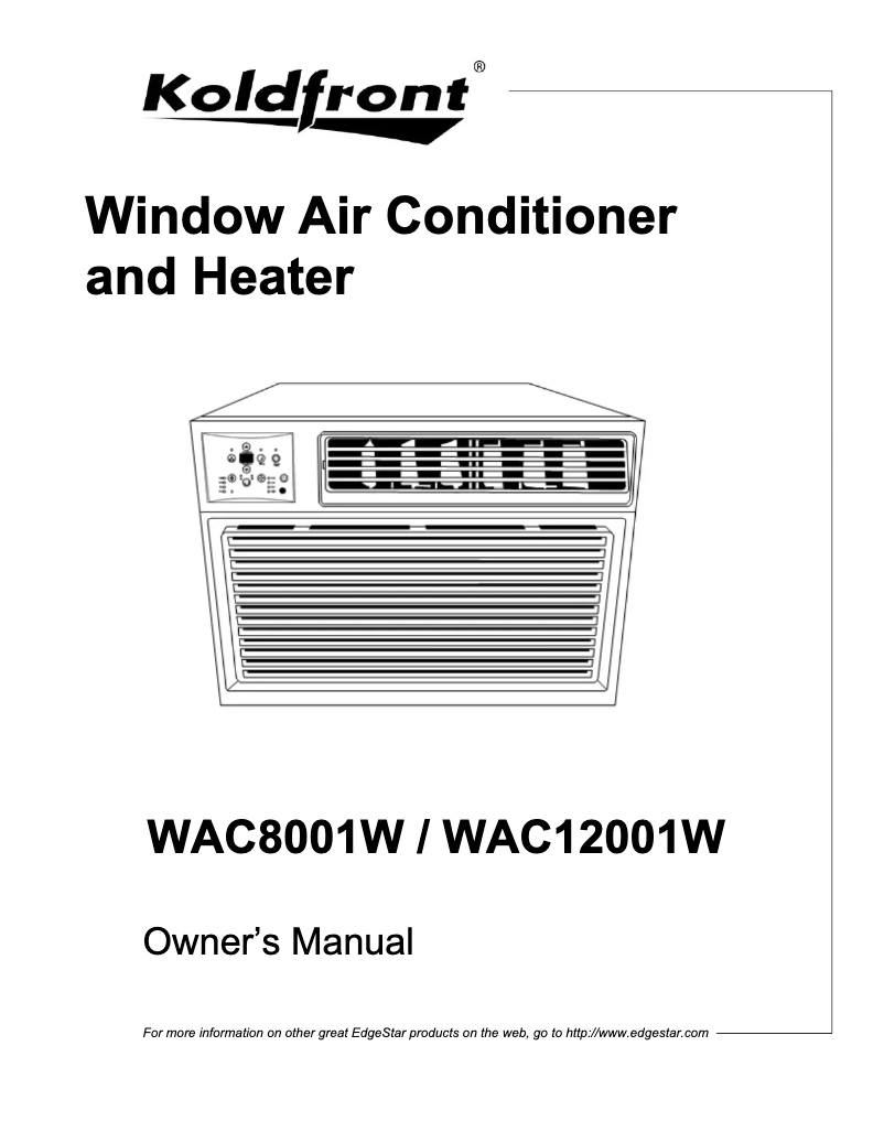 Page n°1 - Manuel utilisateur Koldfront WAC8001W