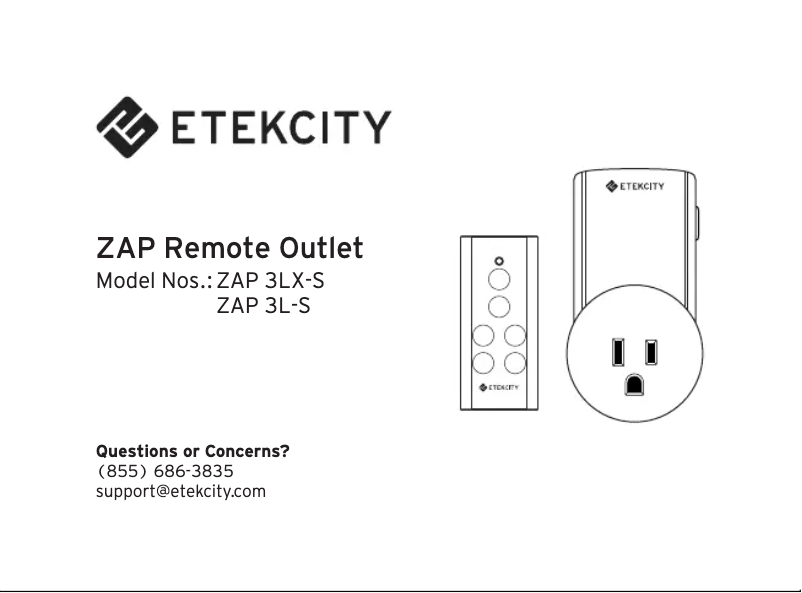 Página 1 del manual Manual de usuario Etekcity ZAP 3LX-S