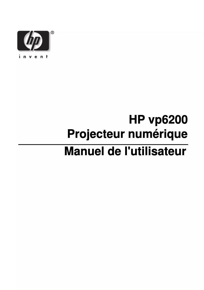 Page 1 de la notice Manuel utilisateur HP VP6200