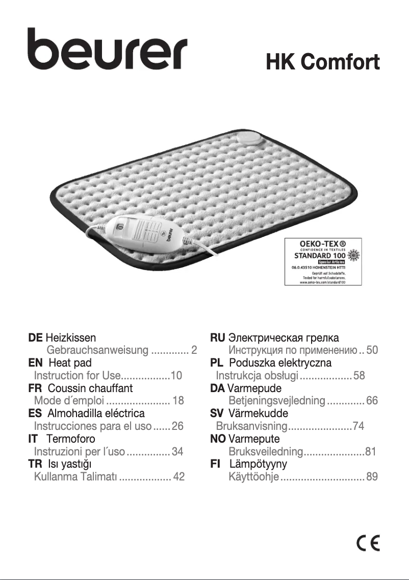 Page 1 de la notice Manuel utilisateur Beurer HK Comfort