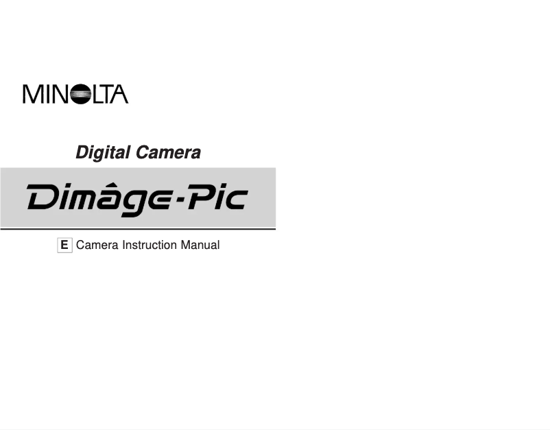 Page n°1 - Manuel utilisateur Konica Minolta Dimage Pic