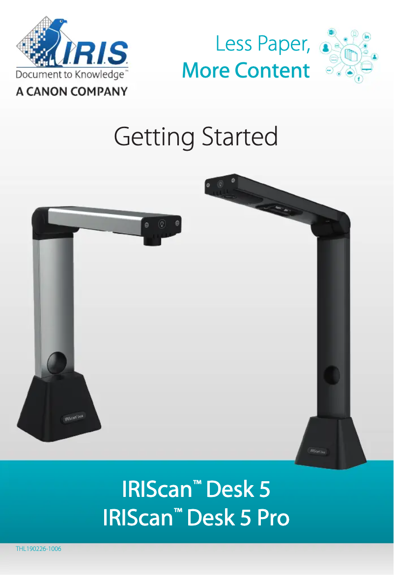 Page n°1 - Guide de démarrage rapide Iris IRIScan Desk 5