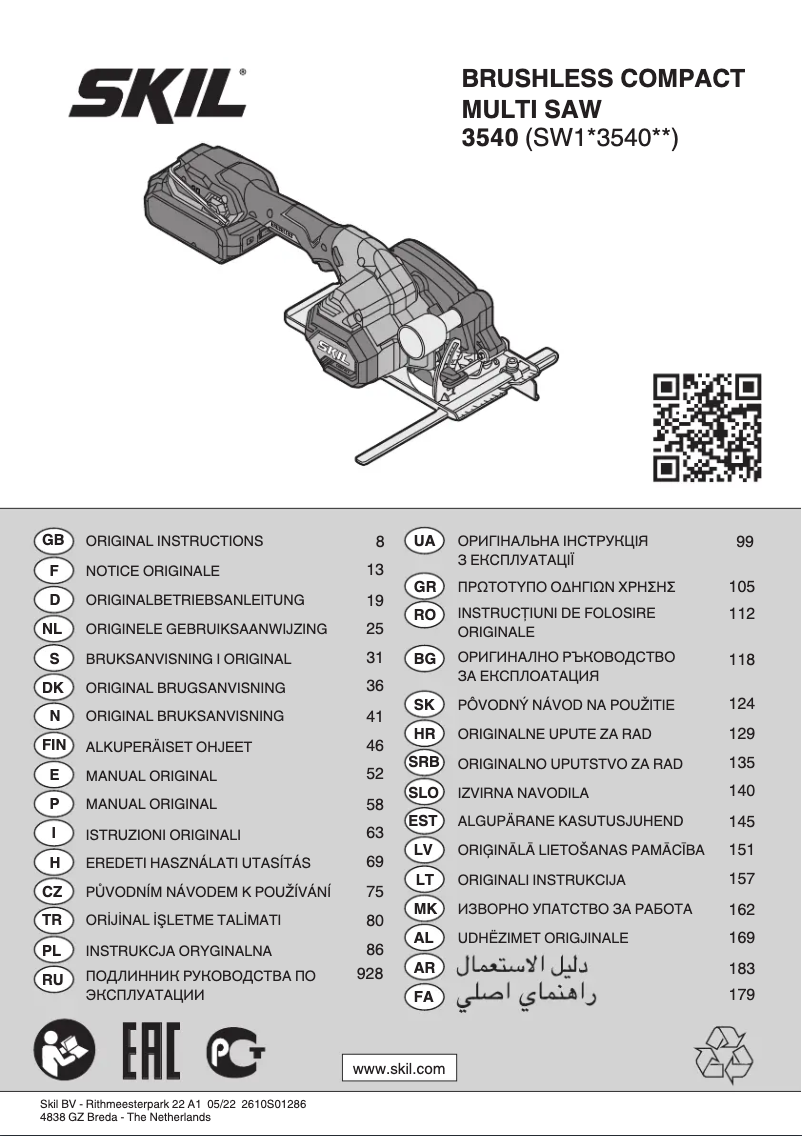 Page 1 de la notice Manuel utilisateur Skil 3540 CA
