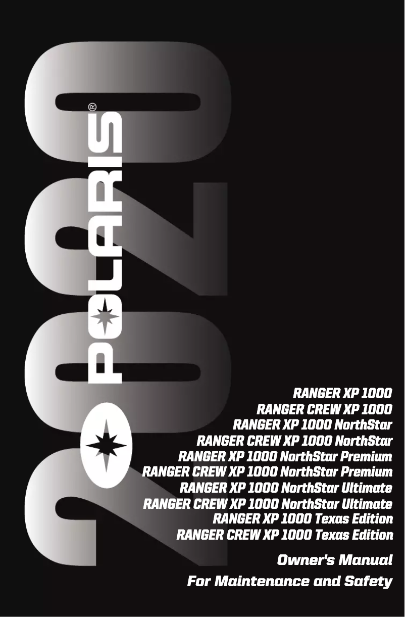 Page 1 of the manual User Manual Polaris RANGER CREW XP 1000 NorthStar (2020)