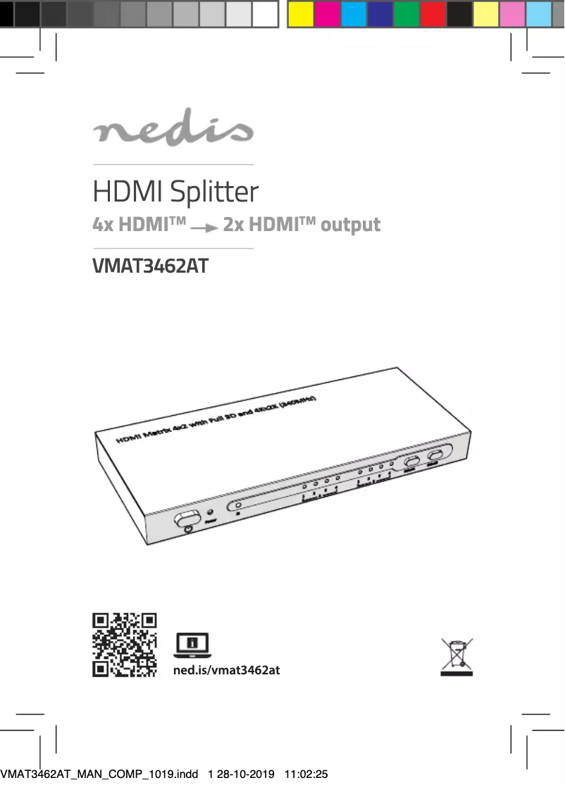 Page 1 de la notice Manuel utilisateur Nedis VMAT3462AT