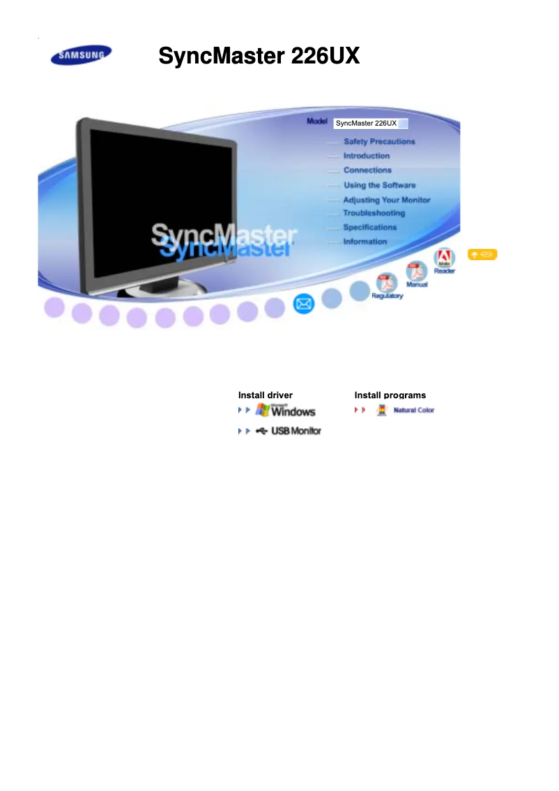 Page n°1 - Manuel utilisateur Samsung SyncMaster 226UX