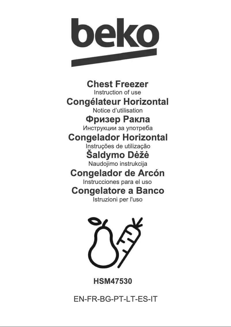 Page 1 de la notice Manuel utilisateur Beko HSM47530