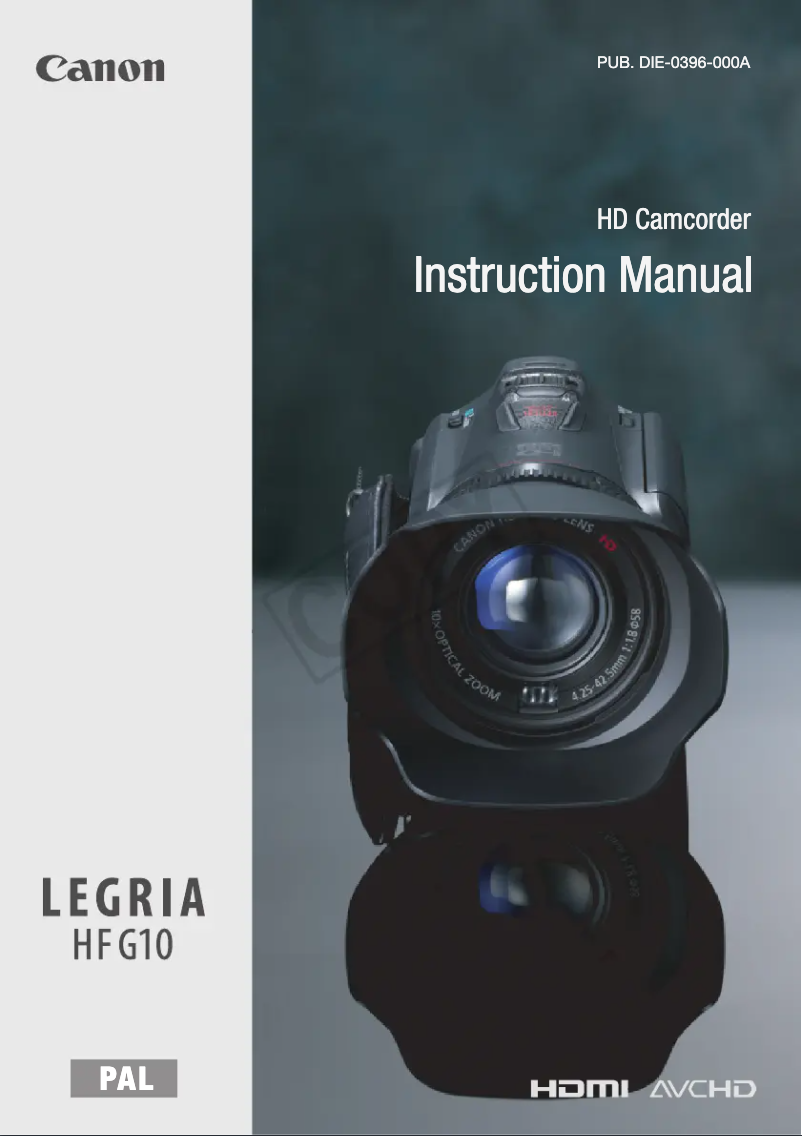 Página 1 del manual Manual de usuario Canon Legria HF G10