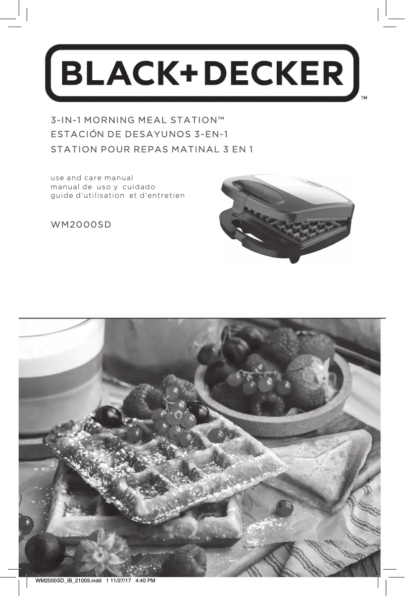 Page 1 de la notice Manuel utilisateur Black & Decker WM2000SD