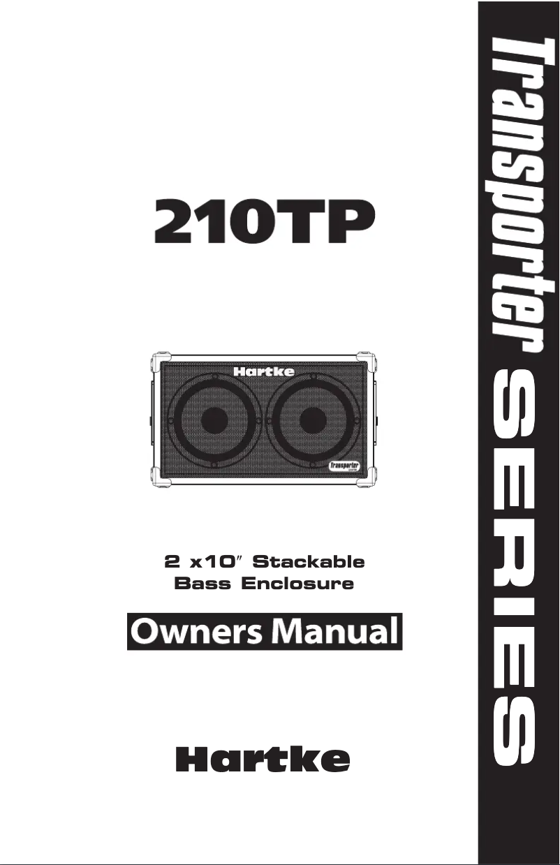 Page 1 de la notice Manuel utilisateur Hartke 210TP