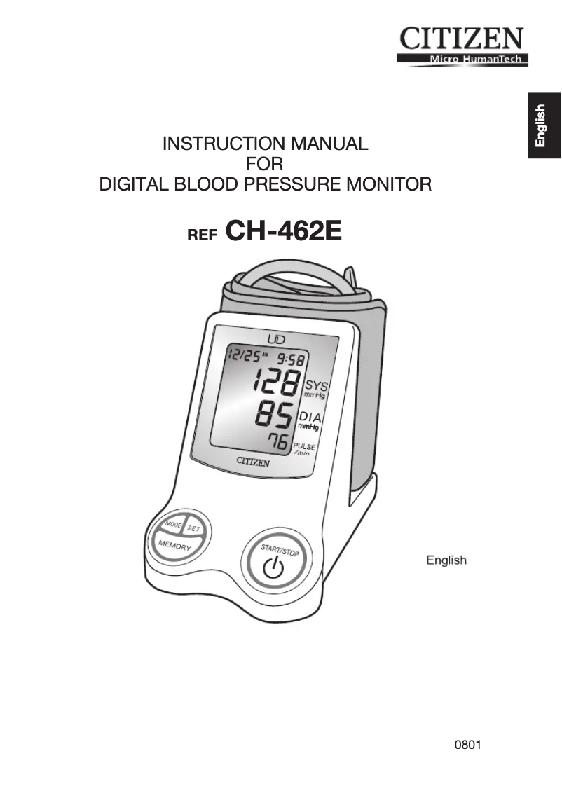 Page 1 de la notice Manuel utilisateur Citizen CH-462E
