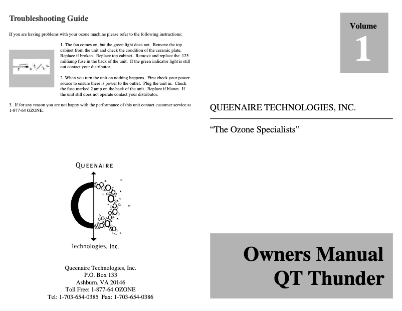 Image de la première page du manuel de l'appareil QT Thunder QTT3F