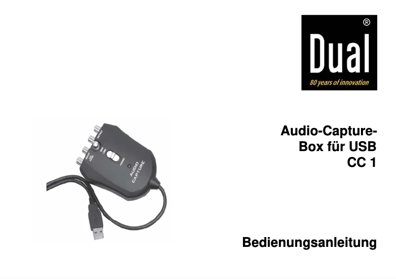 Page 1 de la notice Manuel utilisateur Dual CC 1