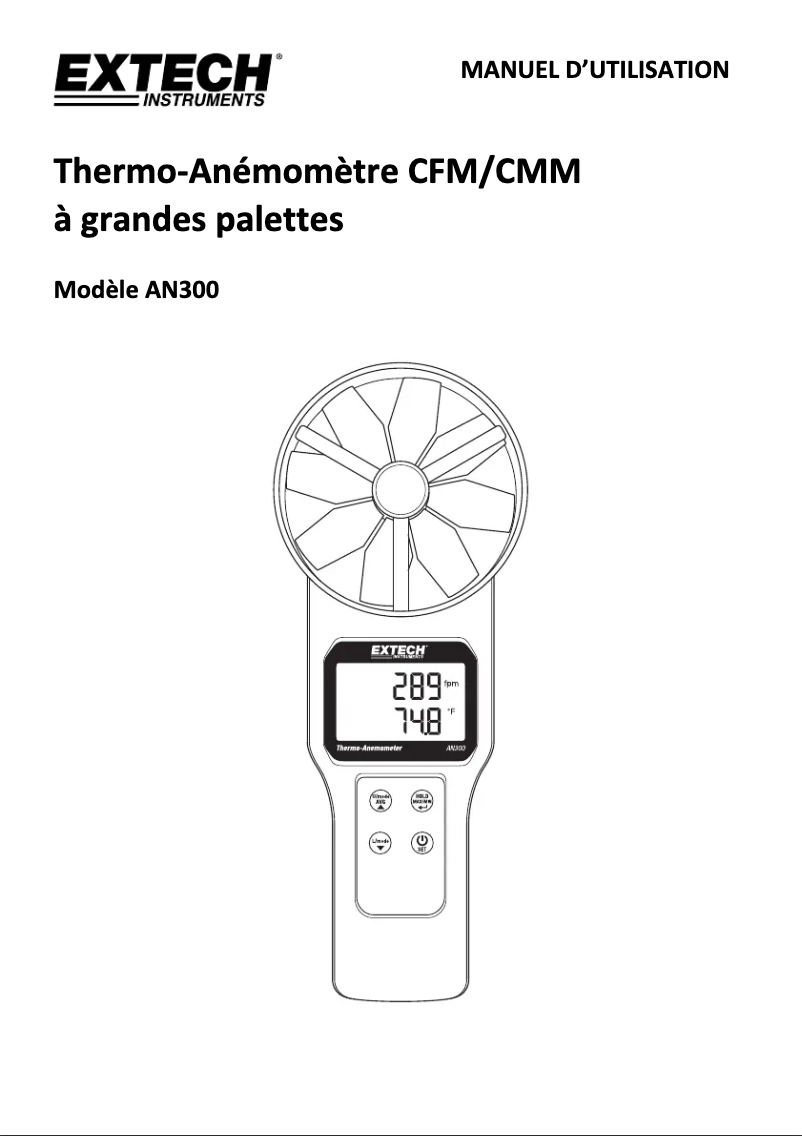 Image de la première page du manuel de l'appareil AN300